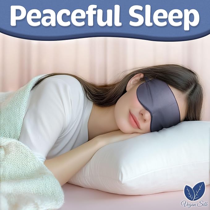 Sleep Mask - Navy Gray, 100% Viscose Derived from Bamboo - Lightweight Eye Mask - Image 2