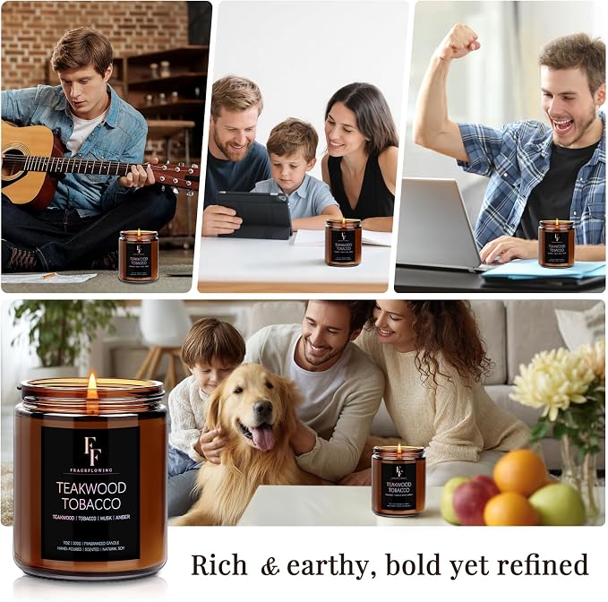 Teakwook Tobacco Scented Candle - Image 5