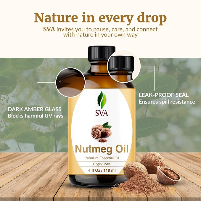 SVA Nutmeg Essential Oil – 4 Fl Oz – 100% Natural Nutmeg Oil - Image 7