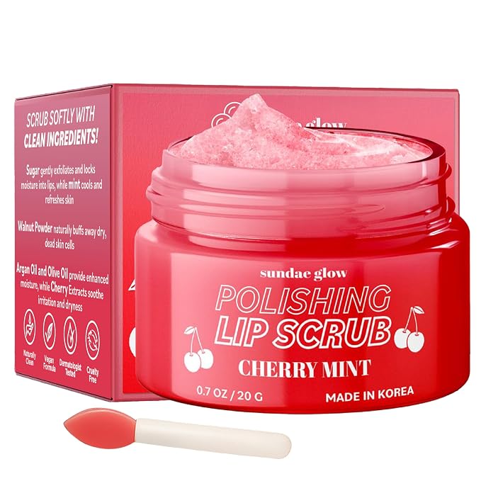 Lip Scrub with Cherry Mint – Gentle Exfoliation, Deep Hydration & Lip Repair – by Unknown