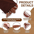 6 Pcs Natural Wooden Scalp Massager Comb Tool Set - Image 3