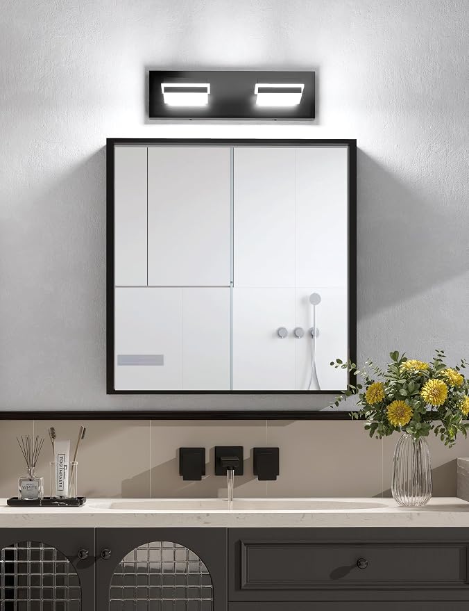 VOLISUN Modern Bathroom Vanity Light Fixtures, Matte Black LED Bathroom - Image 3