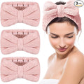 3 Pieces Makeup Headband with Bow Spa Headband by Hicarer