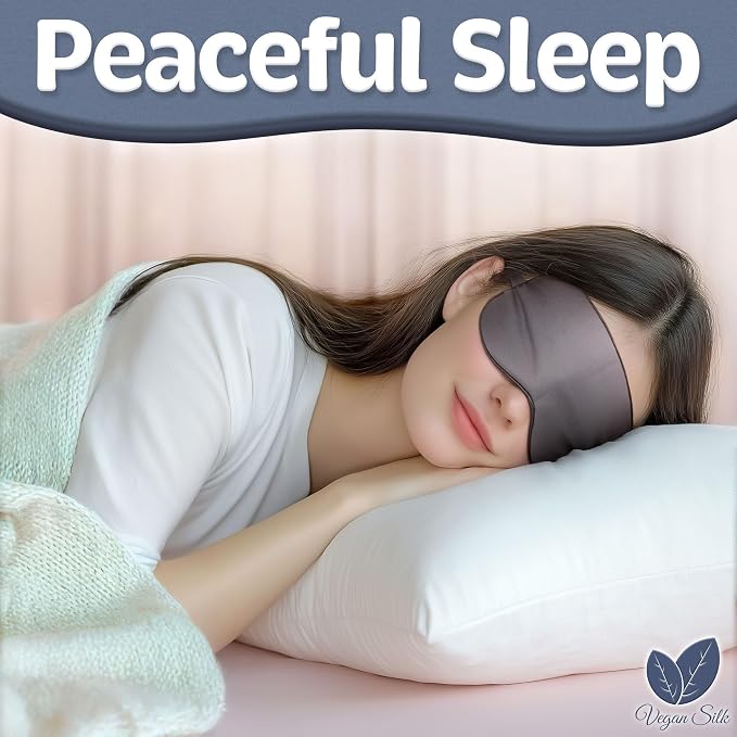 Sleep Mask - Dark Gray, 100% Viscose Derived from Bamboo - Lightweight Eye Mask - Image 2