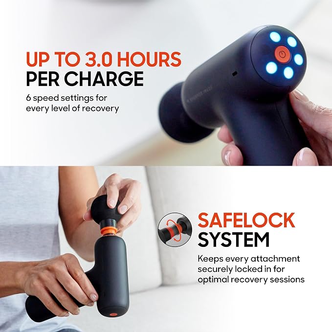 Sharper Image PowerBoost Core Mini Massage Gun Deep Tissue Percussion Massager - Image 4