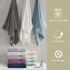 Madison Park Turkish Bath Towel Set 100% Cotton Bath Towel 600GSM Oversized - Image 6