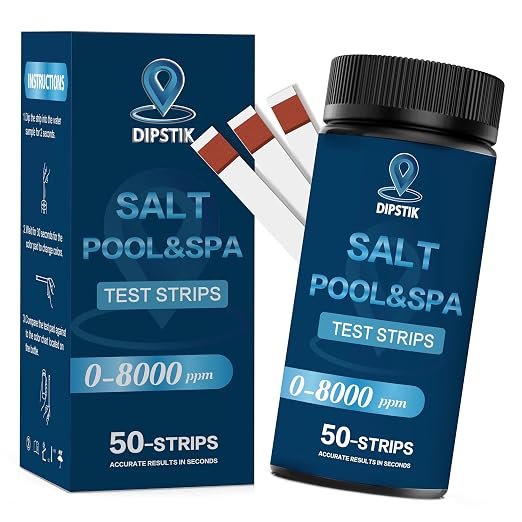 Saltwater Pool Test Strips, 0-8000 ppm, Salt Test Strips Kit by DIPSTIK