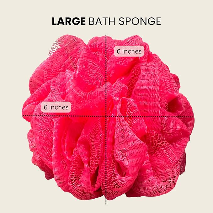 Pink Bath Sponge Pack of 3 – Large Exfoliation Loofahs - Image 5