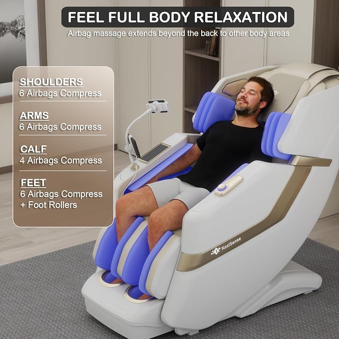 KoziSense KZ-313 2026 Heated Jade Roller Massage Chair Full Body, Deep Zero - Image 2