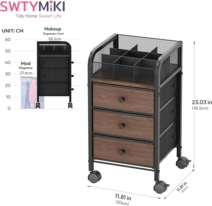 SWTYMIKI Rolling Makeup Organizer Cart - Image 2