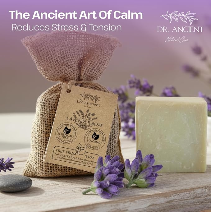 Dr.Ancient Lavender Soap Bar, Organic Soap Bars Handcrafted the Traditional Way - Image 4