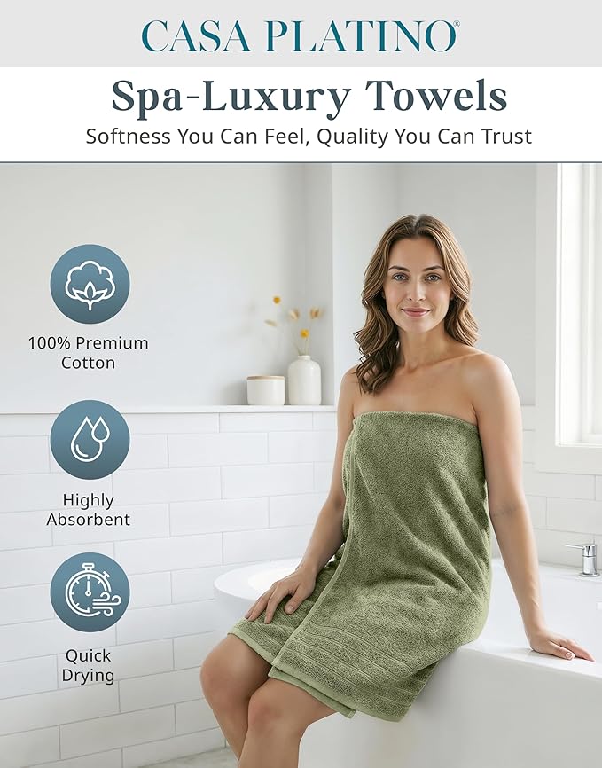 24-Piece Luxury Bathroom Towel Sets – 100% Cotton Bath Towel, 2 Bath Sheets - Image 2