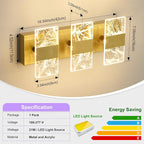 Modern LED Bathroom Light Fixtures Dimmable 3-Light Gold Vanity Light, 5CCT - Image 5