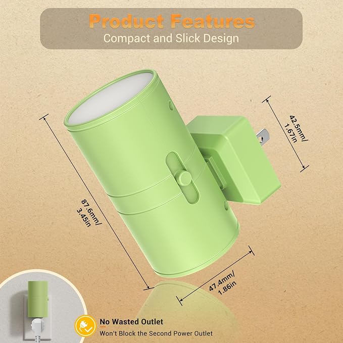 JandCase Night Lights Plug into Wall, Dimmable Night Light Plug in - Image 6