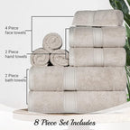 SUPERIOR Egyptian Cotton Pile 8 Piece Towel Set, Includes 2 Bath, 2 Hand - Image 9