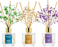 Airkeep Reed Diffuser Set of 3, Cinnamon Vanilla Lavender Field Moroccan Amber by Airkeep