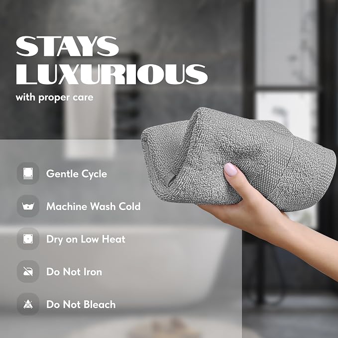 White Classic Light Gray Hand Towels - Image 6