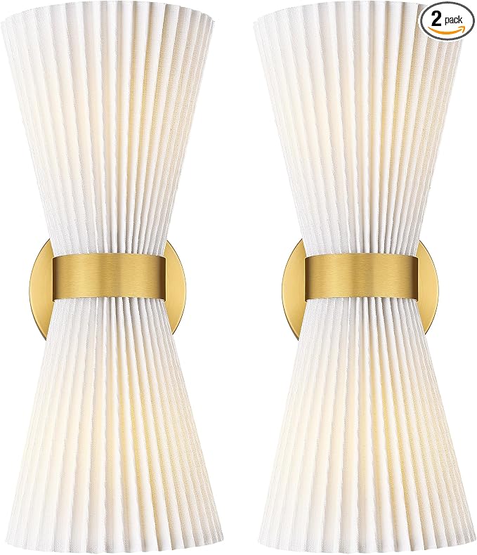 Wall Sconces Set of Two, HWH 14.3 Inch Gold Bathroom Light Fixtures by HWHINVESTMENT