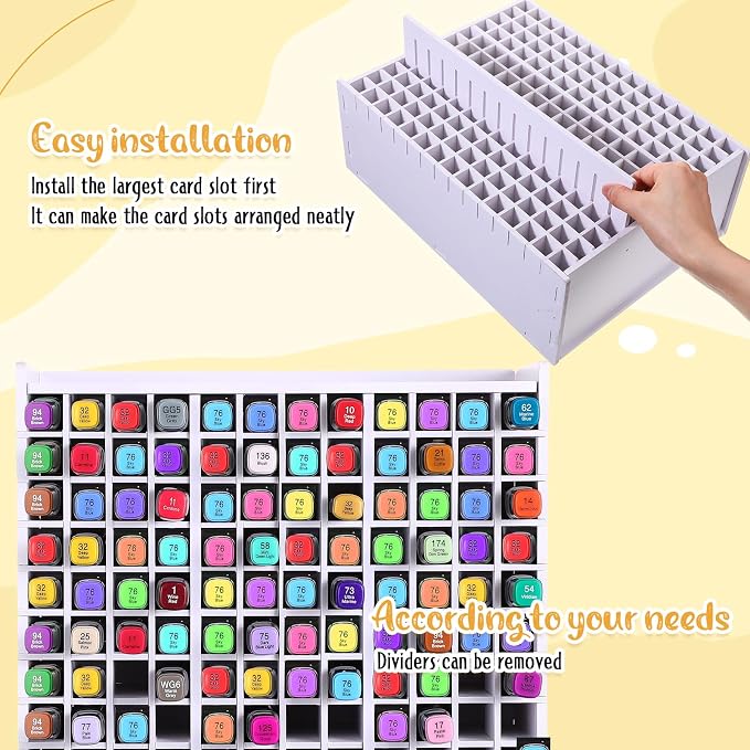 2 Pack Marker Storage Organizer, 360 Slots Total Art Supply Holder - Image 3
