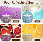 TranquilBliss Scented Candle Set, 4 Pack Soy Wax Candles, 120H Burn Time - Image 2