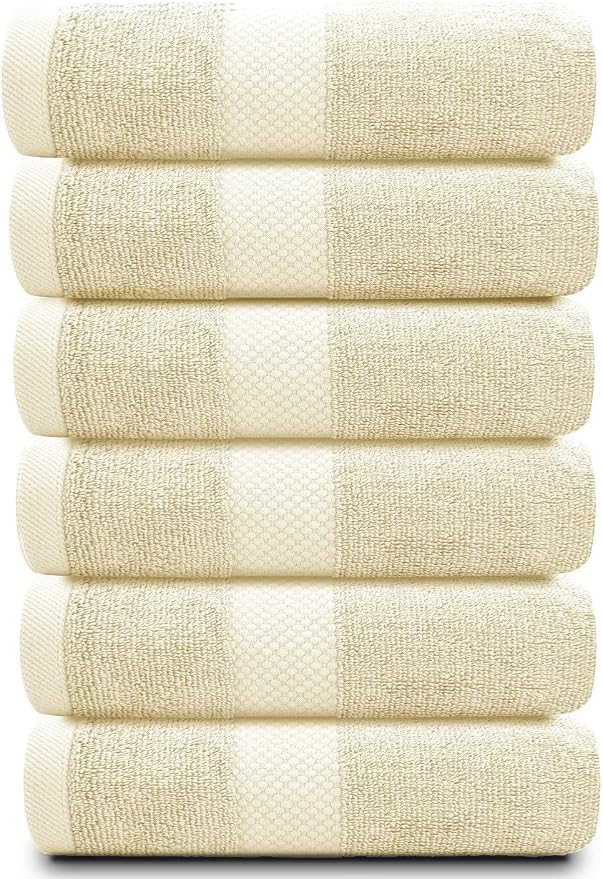 White Classic Luxury Beige Hand Towels - Image 2