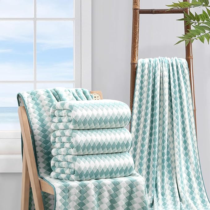 4 Piece Bath Towel Set Oversized Bath Sheet 35"x70" Bathroom Towel Extra Large - Image 5