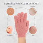 4 Pairs Exfoliating Gloves, 100% Nylon, Dual Texture Body Scrub - Image 6