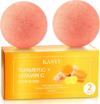 Bath Bombs Salt Balls, Turmeric Lemon Vitamin C Lemon Extract Essential Oils by Focusingonbathingproducts