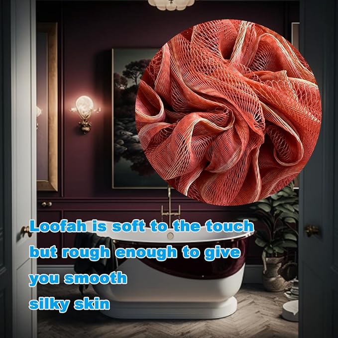 Large Exfoliating Loofah Puff Loufas Lofa Sponges Shower Loufah, Loafas Shower - Image 3