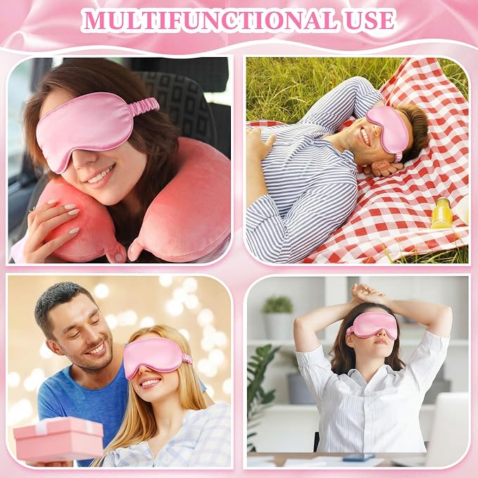 Cutecrop 12 Pcs Silk Sleep Masks Soft Satin Eye Masks - Image 6