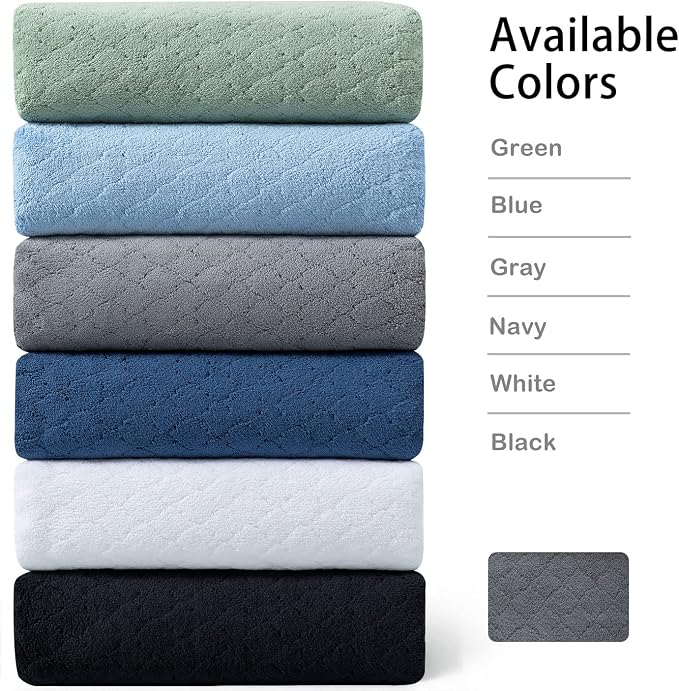 8-Piece Blue Bath Towels Set, 2 Oversized Large Bath Towels Sheet, 2 Hand - Image 9
