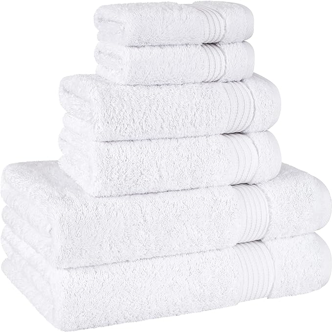 Cotton Paradise 6 Piece Towel Set, 100% Cotton Soft Absorbent Turkish Towels - Image 5