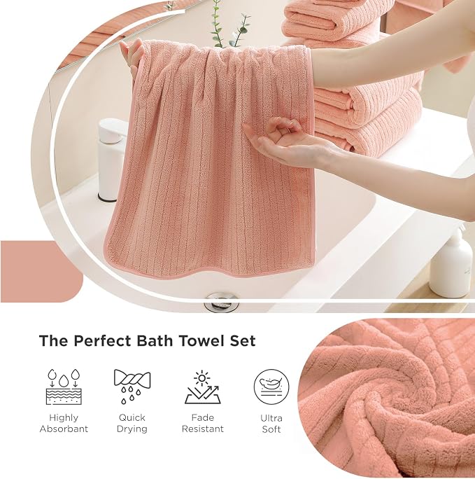 18 Piece Family Bath Towel Set Include 6 Bath Towels, 6 Hand Towels and 6 - Image 6