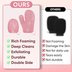 2 Pcs Honeycomb Exfoliating Mitten Set Bath Mitt Honeycomb Face and Body - Image 3