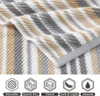 Beige Striped Hand Towels, Bathroom Hand Towels Set of 4, Soft Towel Set - Image 2