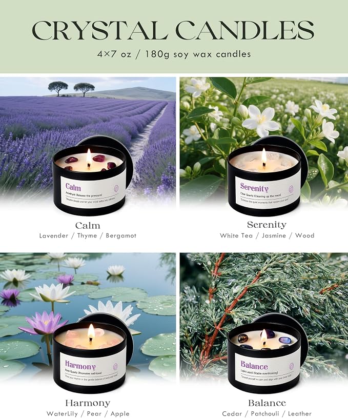 AOOVOO Crystal Soothing Candles Set - Image 4