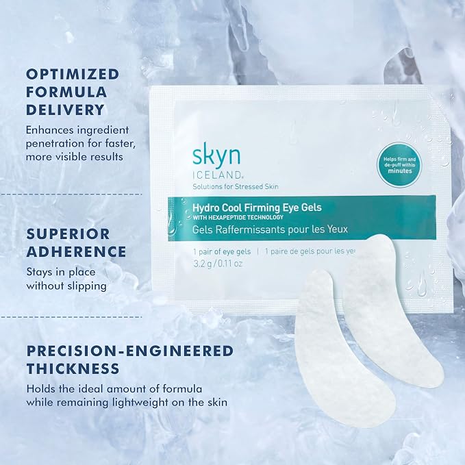 Skyn ICELAND Hydro Cool Firming Under Eye Patches, Instant Cooling - Image 4