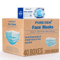 3-Ply Disposable Face Masks, Soft on Skin, Pack of Blue Masks by PURE+GEM