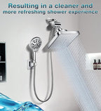 Dual Filtered Rain Shower Head Combo, High Pressure 10 Modes Handheld Shower - Image 7