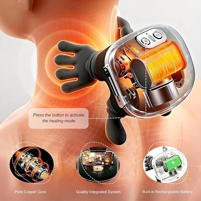 OTAVILEM Neck Massager with Heat, Shiatsu Neck and Back Massager with 4D - Image 5