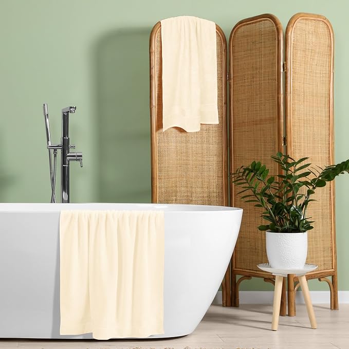 Elvana Home Cotton 2 Pack Oversized Bath Towel Set 28x55 inches, Large Bath - Image 5
