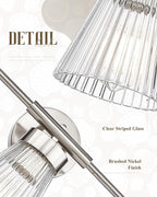 Brushed Nickel Bathroom Vanity Light, HWH 3-Light Vanity Lights - Image 3