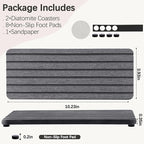 NiuYichee 2 PCS Water Absorbent diatomite Coasters, 10.2" x 4" Water Absorbing - Image 5