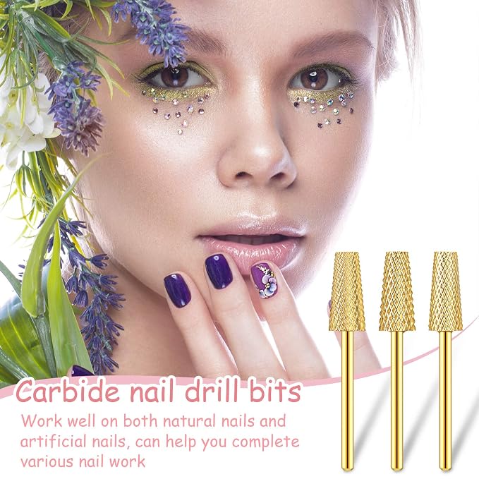 3 Pieces Tapered Barrel Carbide Nail Drill Bit, 3 Sizes Carbide Nail Drill Bit - Image 6