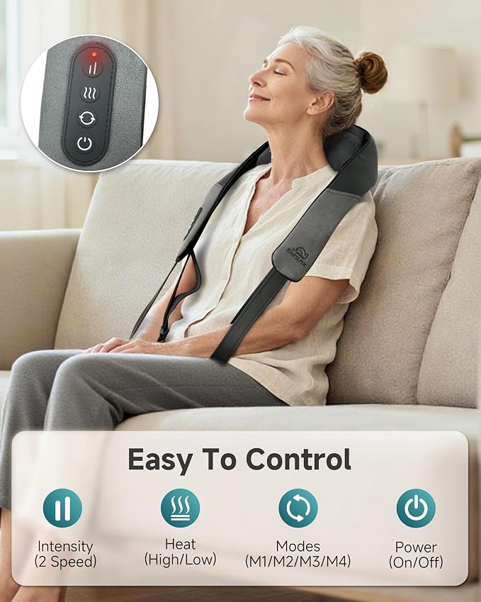 Snailax Cordless Neck Massager for Pain Relief Deep Tissue, Upgraded 4D Shiatsu - Image 5
