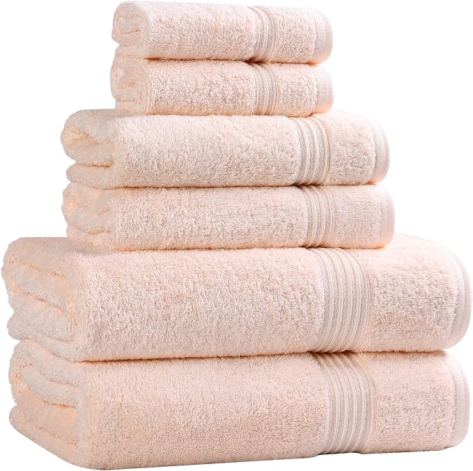 Superior Egyptian Cotton 6-Piece Towel Set, Bathroom Essentials, Towels by SUPERIOR
