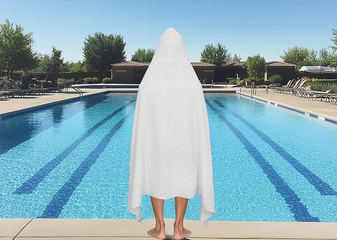 COTTON CRAFT Hooded Bath Towel – Oversized 35 x 70 Waffle Weave Towel - Image 2