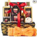 Luxury 14 pcs Cherry Blossom & Rose Bath and Body Basket Gift, Face Skin Care by ASINING