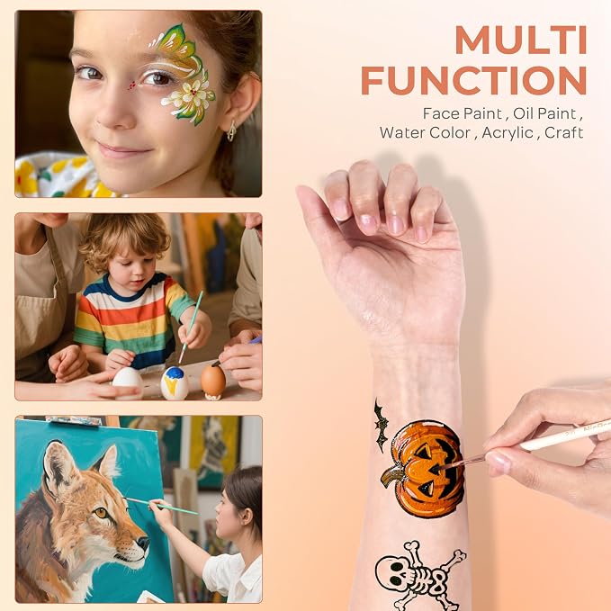Nicpro 7pcs Face Paint Brush Set, Aesthetic Pastel Artist Paintbrushes - Image 7