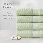 NY Loft 100% Cotton 4 Pack Bath Towel Set| Super Soft & Absorbent Quick-Dry - Image 2